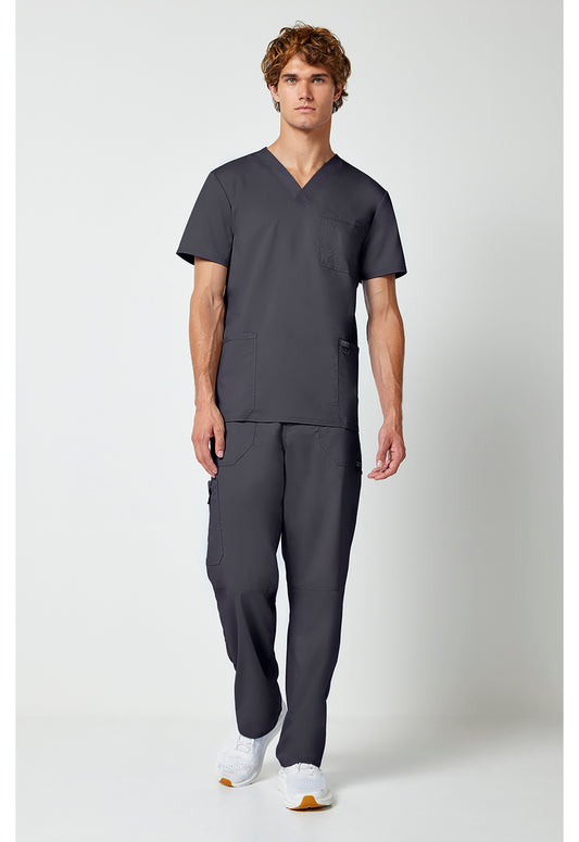 Workwear Revolution WW670 Men's V-Neck Scrub Top Pewter