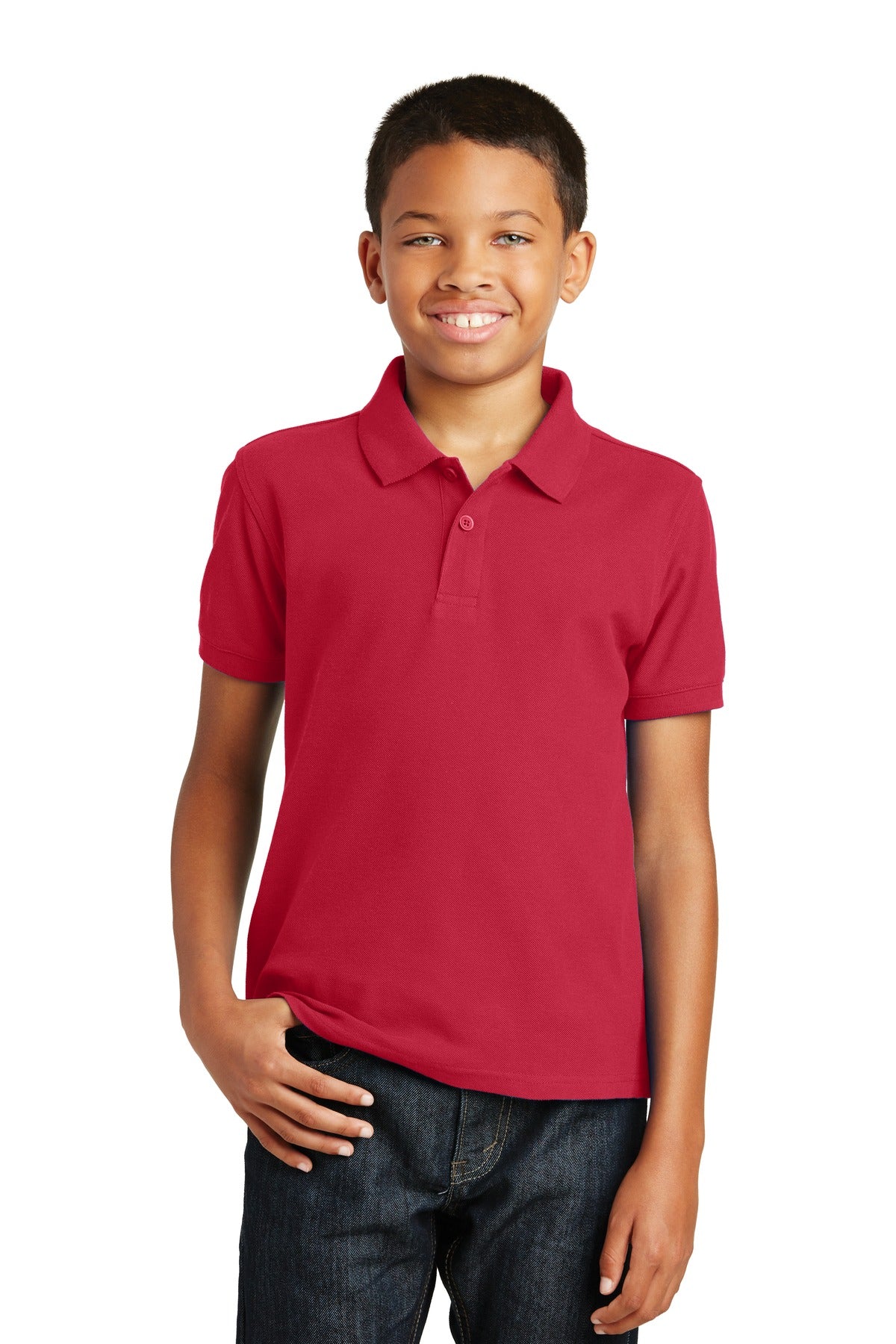 Port Authority Youth Core Classic Pique Polo Y100 Rich Red