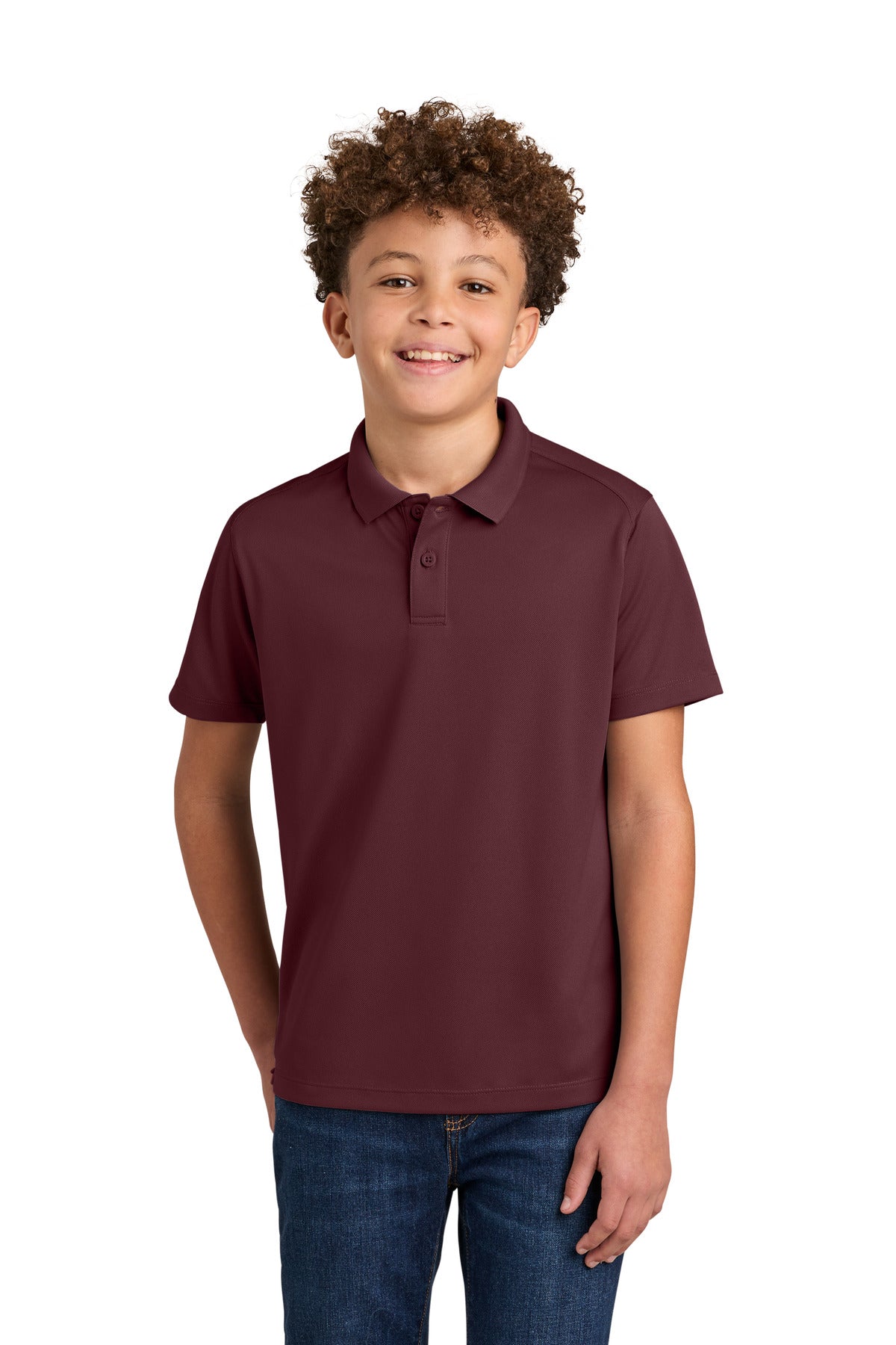 Port Authority Youth Wearever Performance Pique Polo Y240 Burgundy