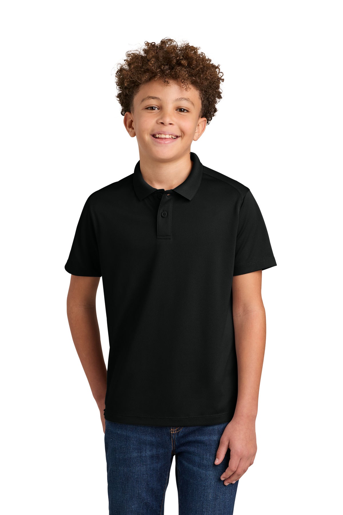 Port Authority Youth Wearever Performance Pique Polo Y240 Deep Black