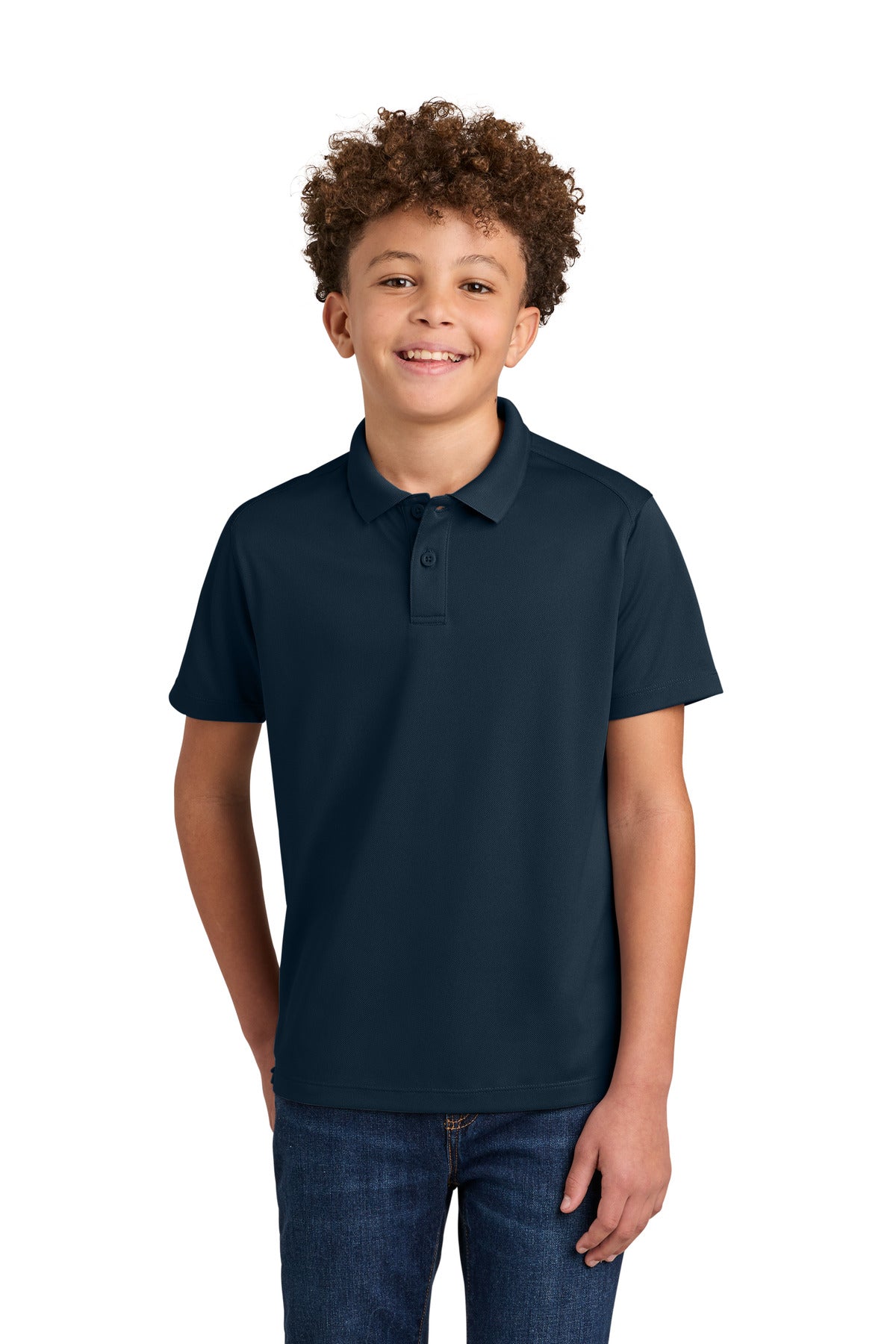 Port Authority Youth Wearever Performance Pique Polo Y240 River Blue Navy