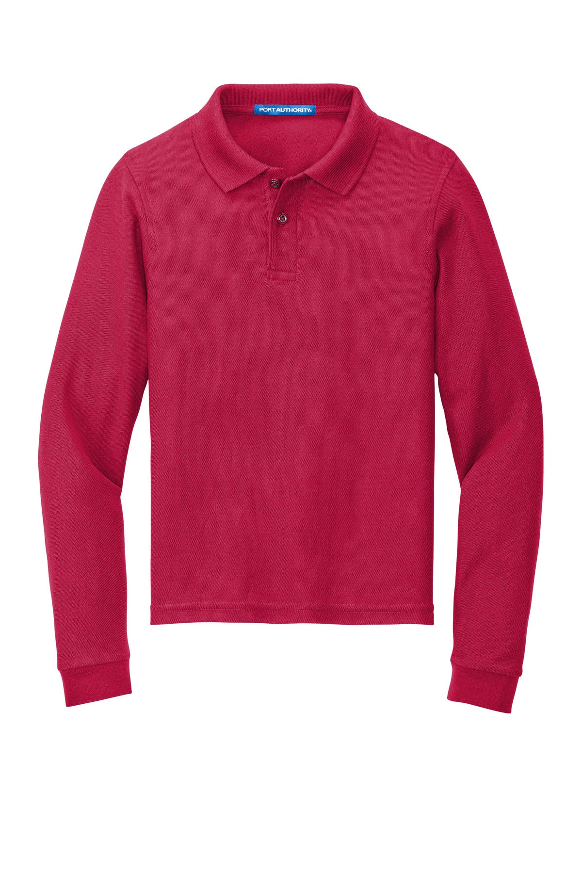 Port Authority Youth Long Sleeve Silk Touch Polo. Y500LS Red