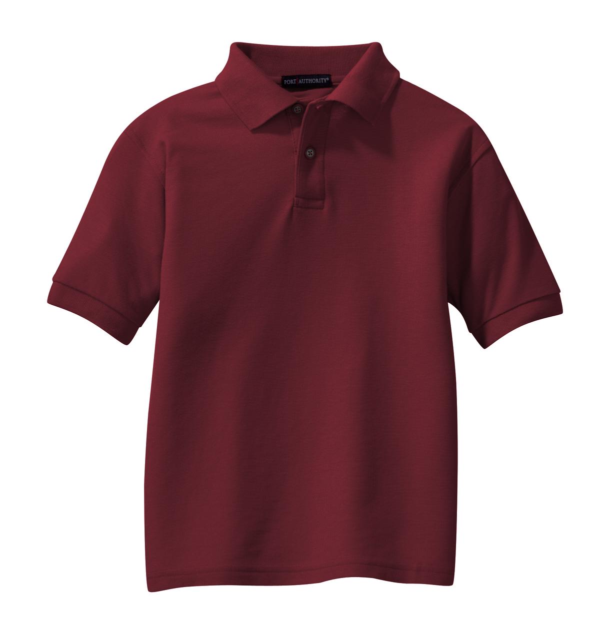 Port Authority Youth Silk Touch Polo. Y500 Burgundy