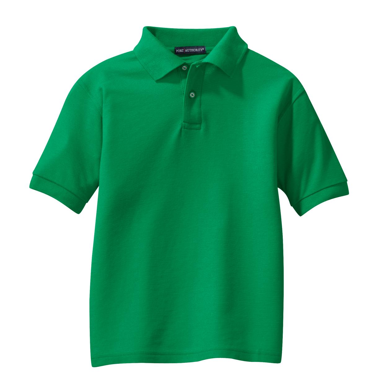 Port Authority Youth Silk Touch Polo. Y500 Kelly Green