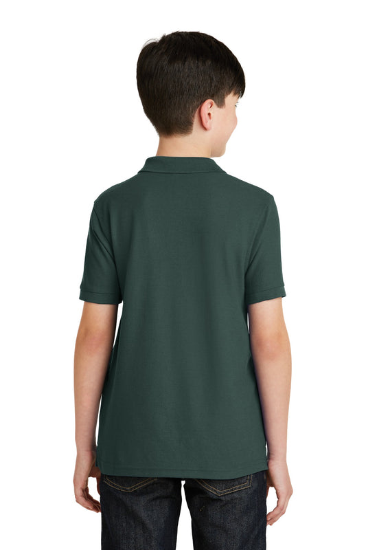Port Authority Youth Silk Touch Polo. Y500 Dark Green