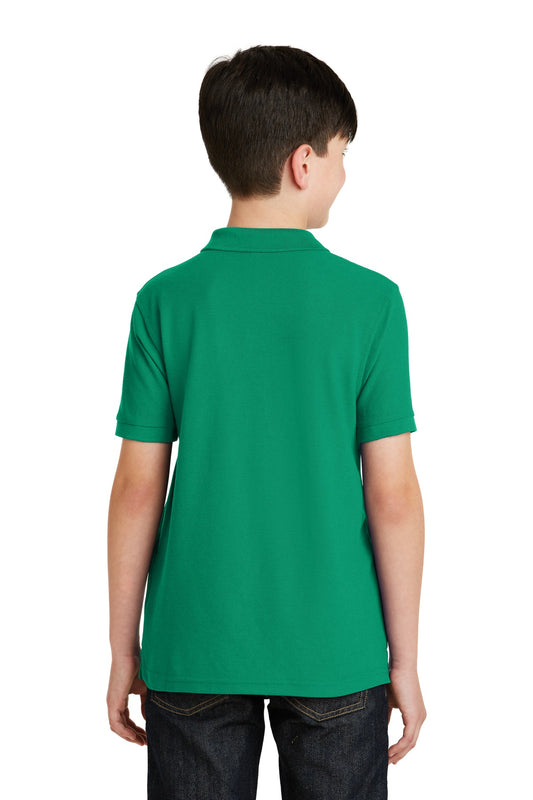 Port Authority Youth Silk Touch Polo. Y500 Kelly Green
