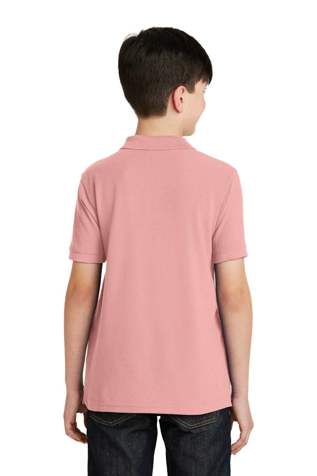 Port Authority Youth Silk Touch Polo. Y500 Light Pink
