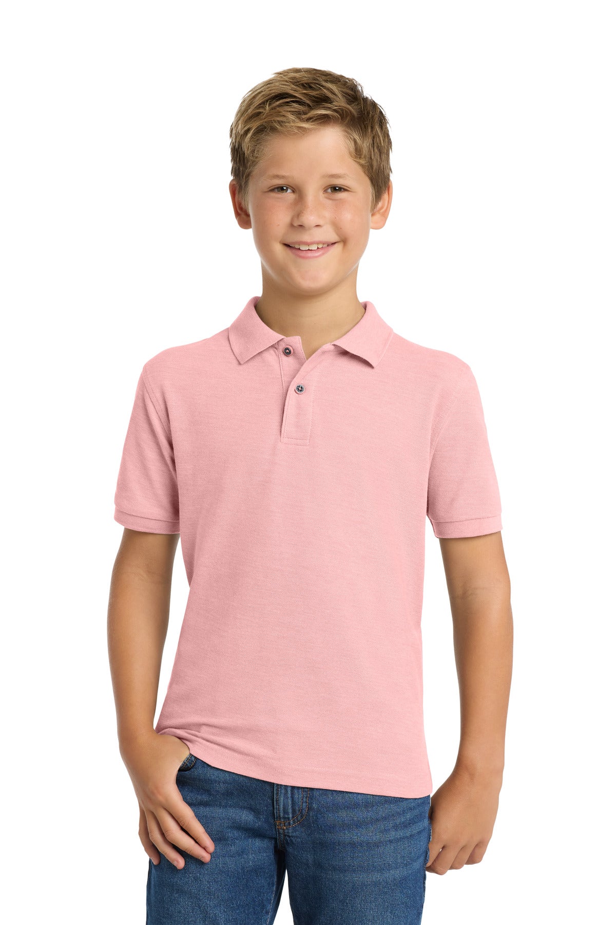 Port Authority Youth Silk Touch Polo Y500 Light Pink