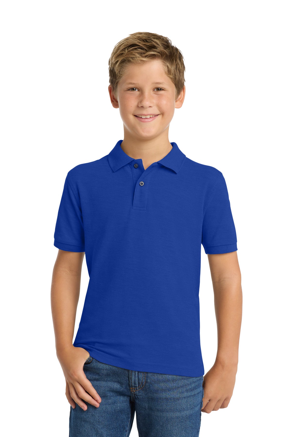 Port Authority Youth Silk Touch Polo Y500 Royal