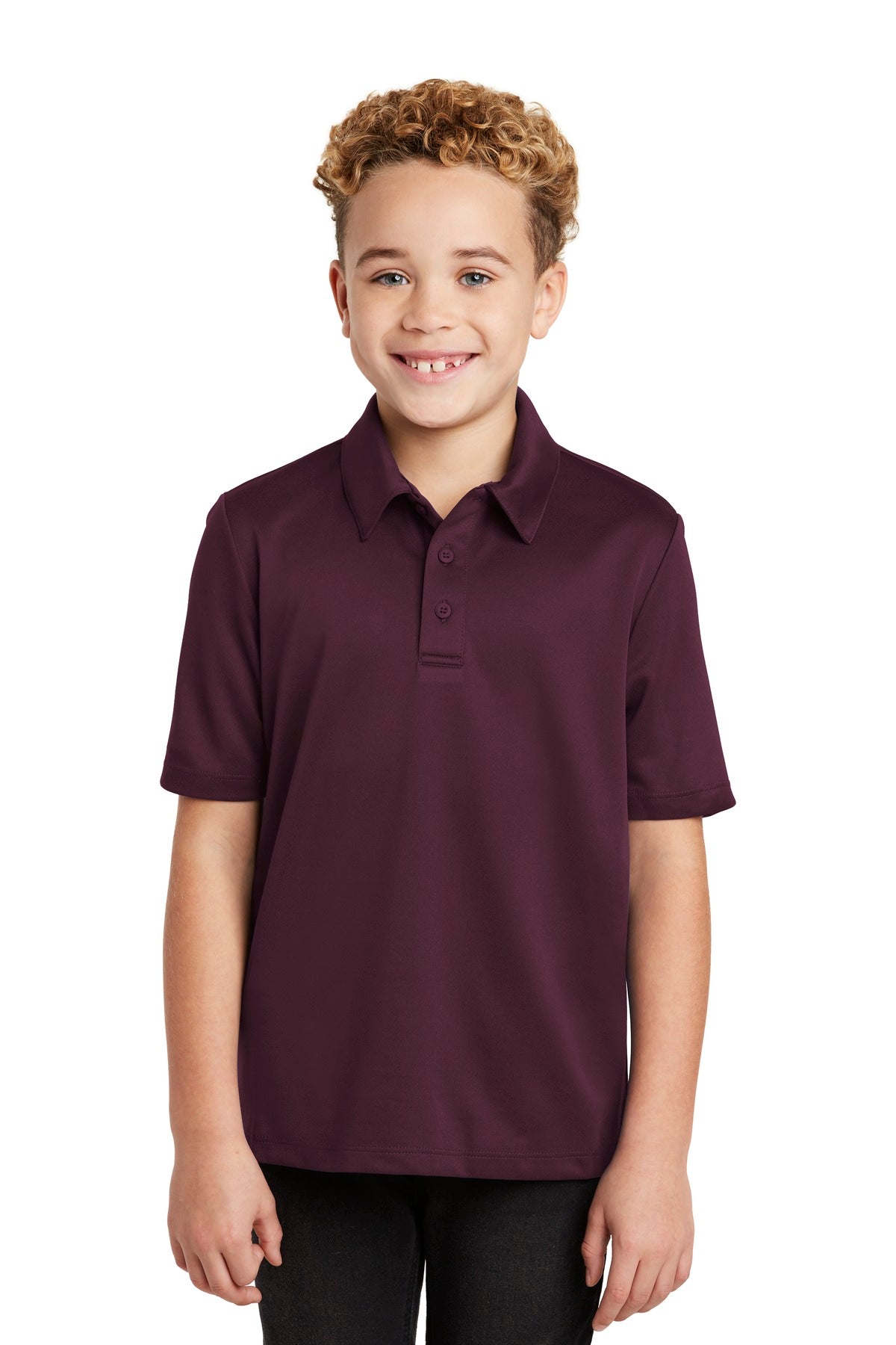 Port Authority Youth Silk Touch Performance Polo Y540 Maroon