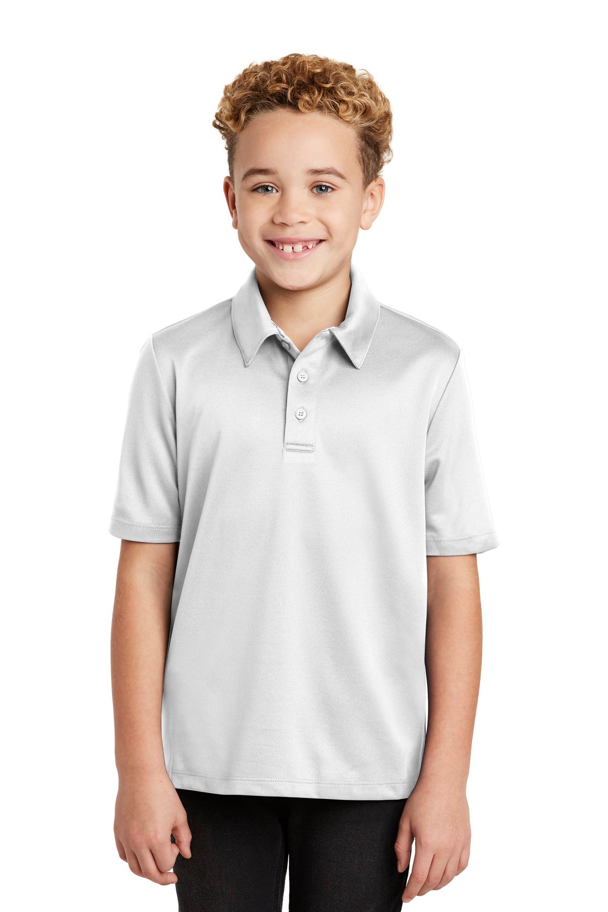 Port Authority Youth Silk Touch Performance Polo Y540 White