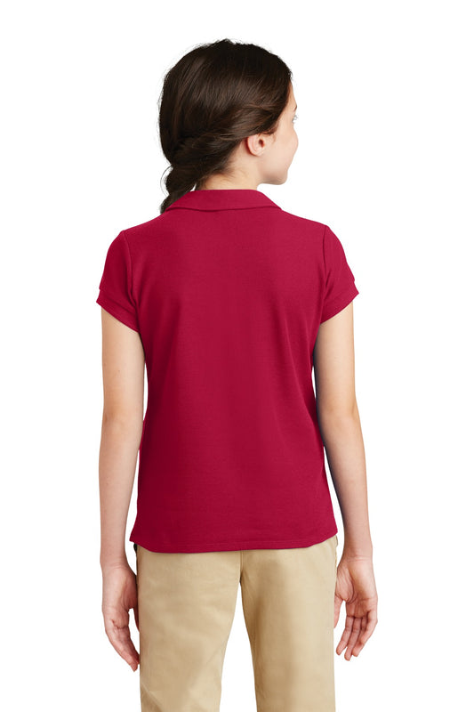 Port Authority Girls Silk Touch Peter Pan Collar Polo. YG503 Red