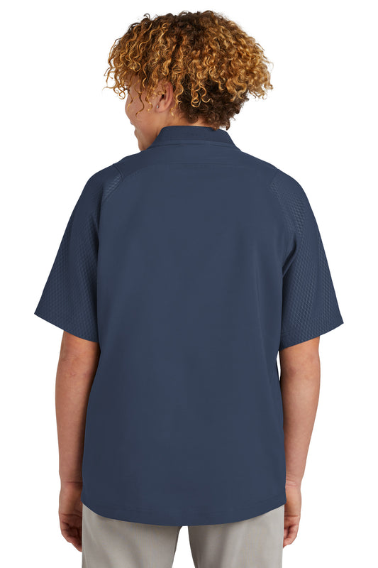 New Era Youth Cage Short Sleeve 1/4-Zip Jacket. YNEA600 True Navy
