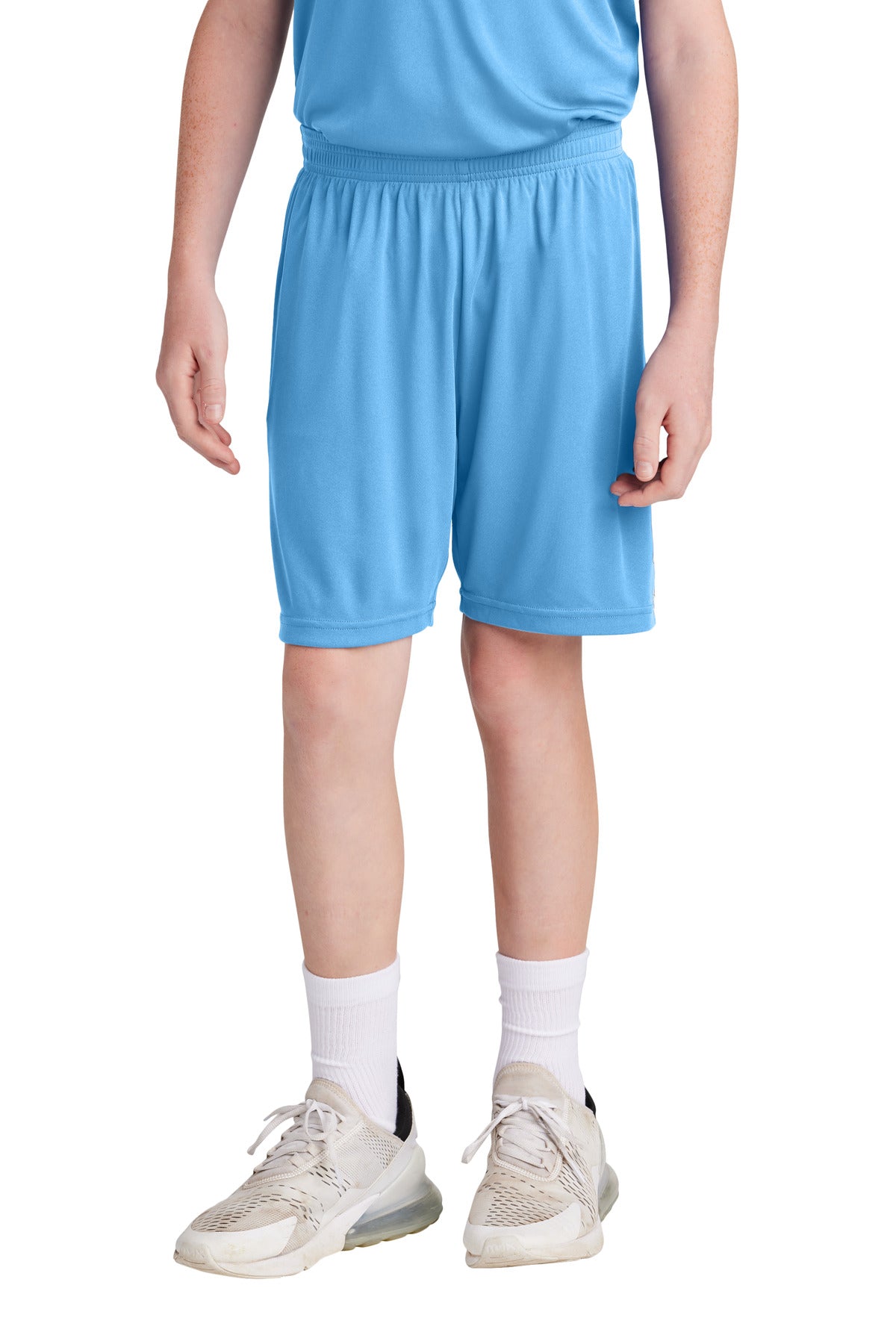 Sport-Tek Youth Competitor United 5 Short YST103 Carolina Blue/ White