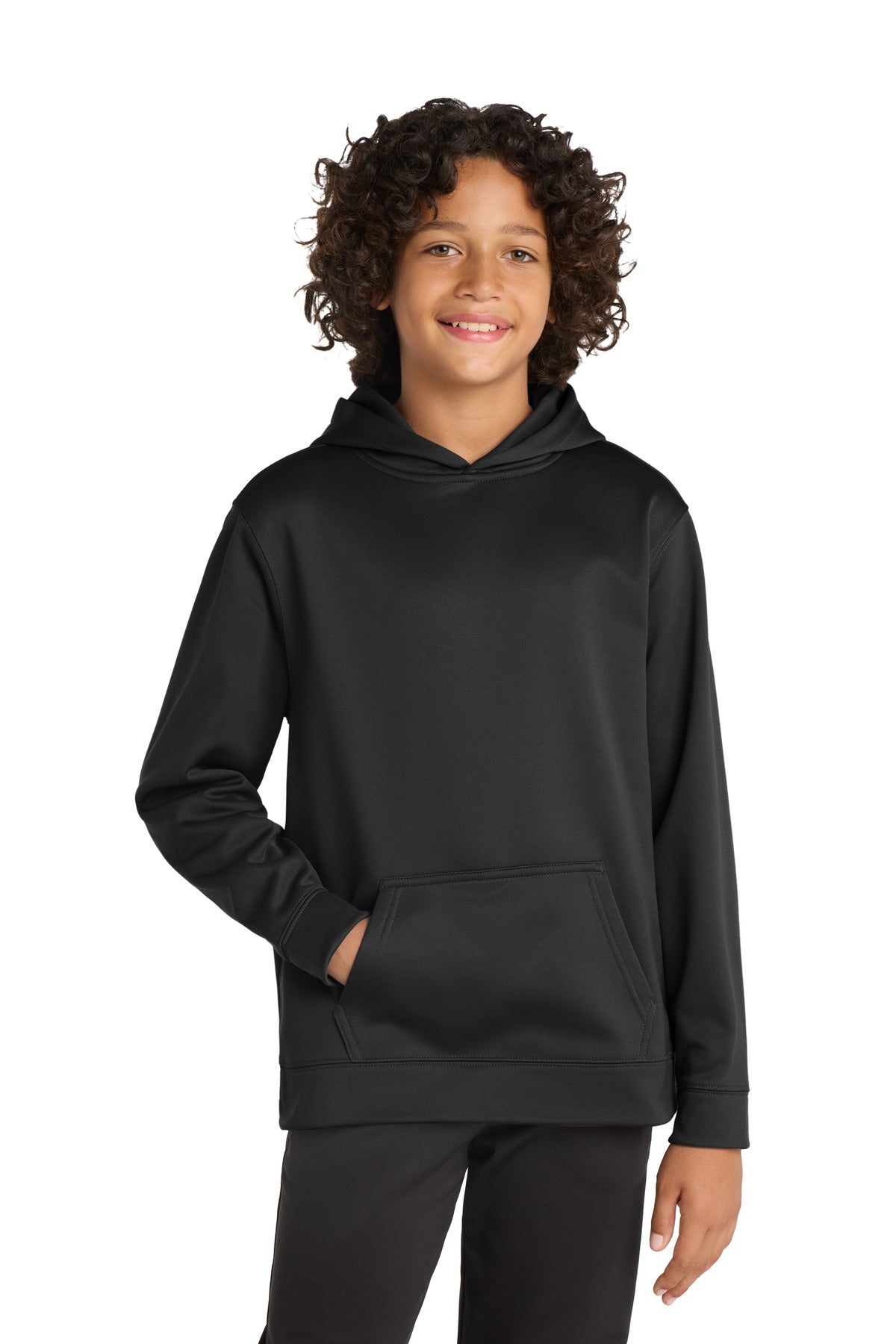 Sport-Tek Youth Sport-Wick Fleece Hooded Pullover YST244 Black