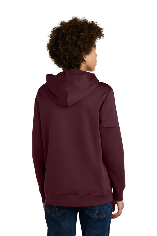 Sport-Tek Youth Sport-Wick Fleece United Pullover Hoodie YST255 Maroon/ White
