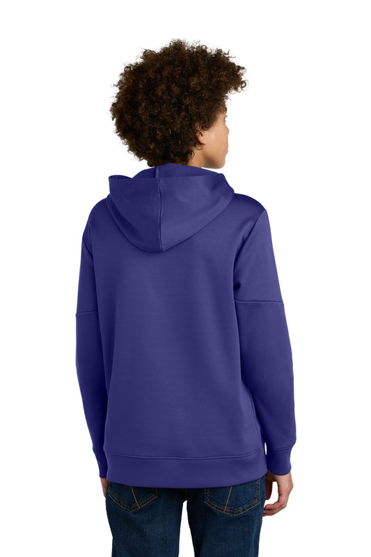 Sport-Tek Youth Sport-Wick Fleece United Pullover Hoodie YST255 Purple/ White