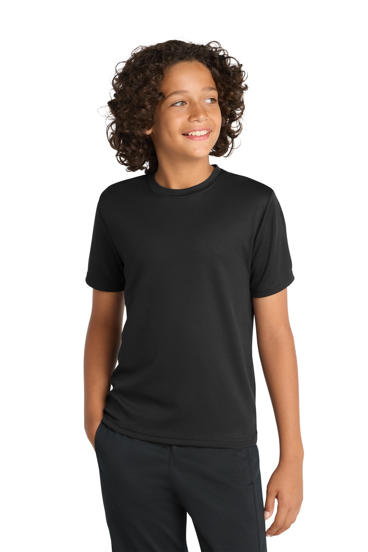 Sport-Tek Youth PosiCharge RacerMesh Tee YST340 Black