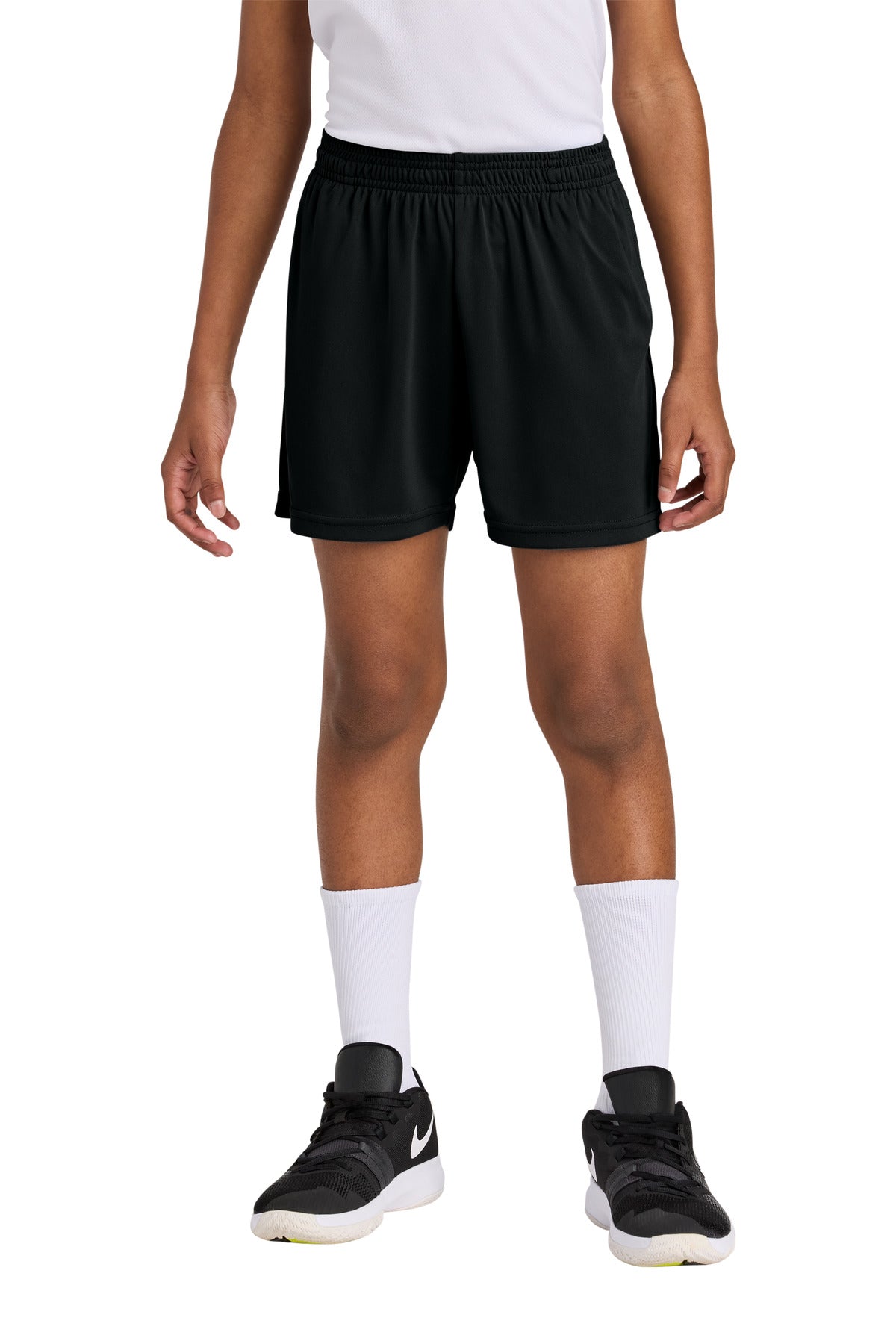 Sport-Tek Youth PosiCharge Competitor 5 Pocketed Short YST349P Black