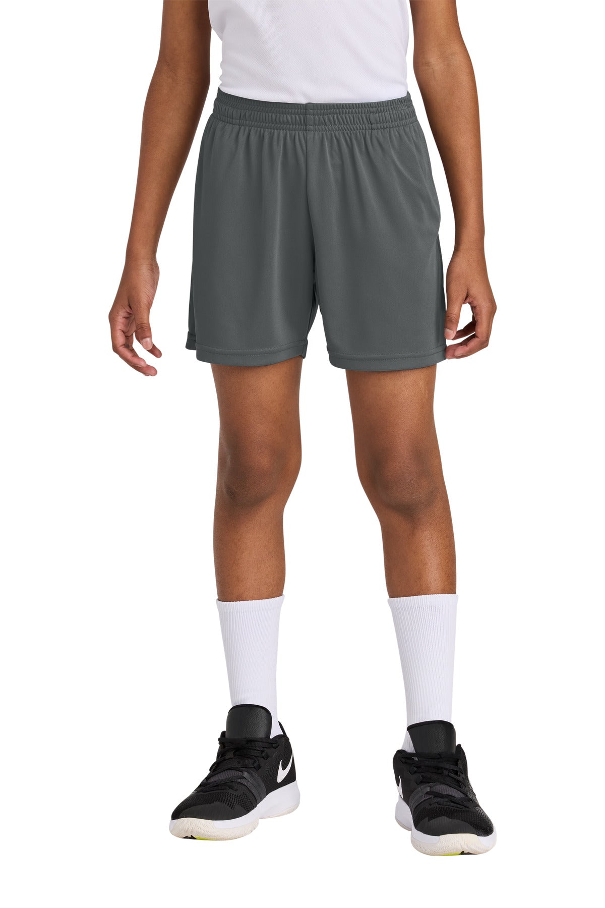 Sport-Tek Youth PosiCharge Competitor 5 Pocketed Short YST349P Iron Grey