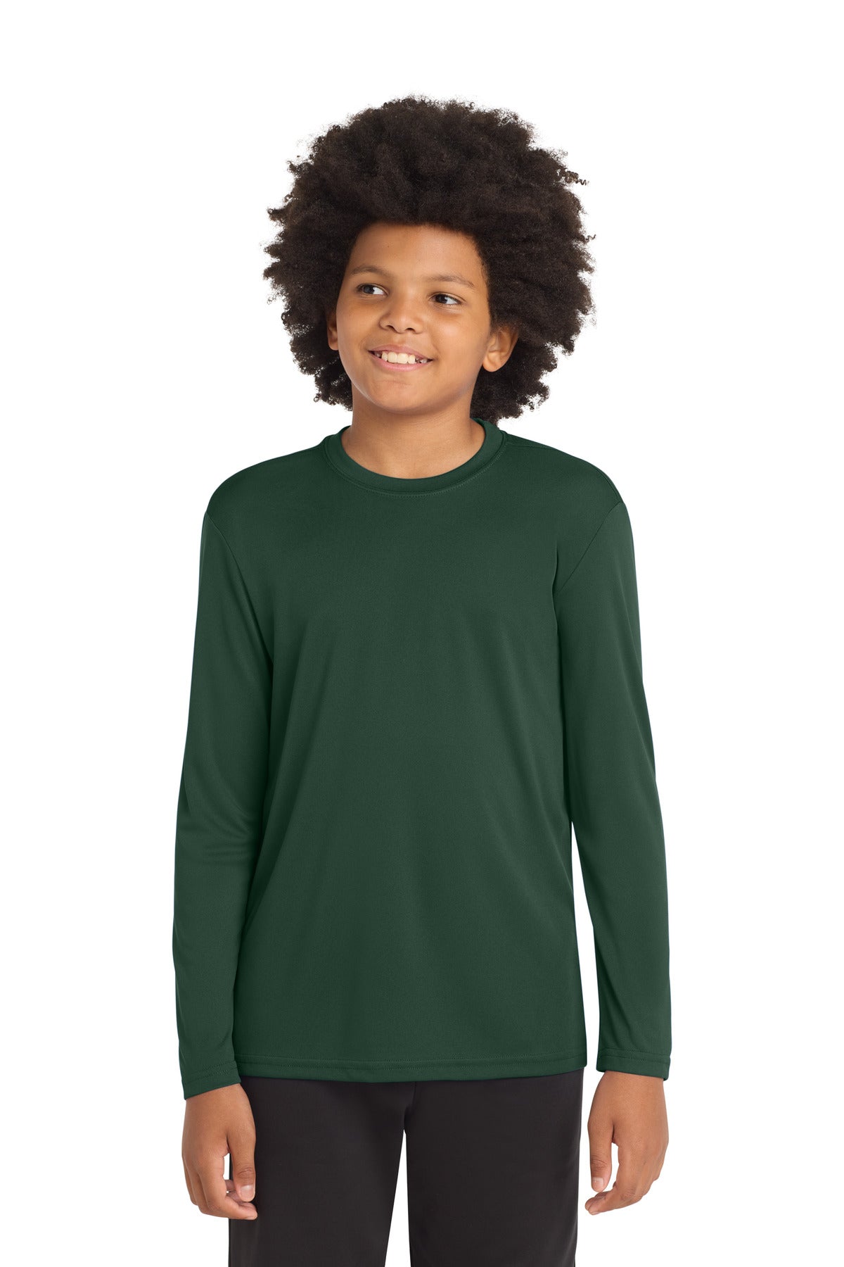 Sport-Tek Youth Long Sleeve PosiCharge Competitor Tee YST350LS Forest Green