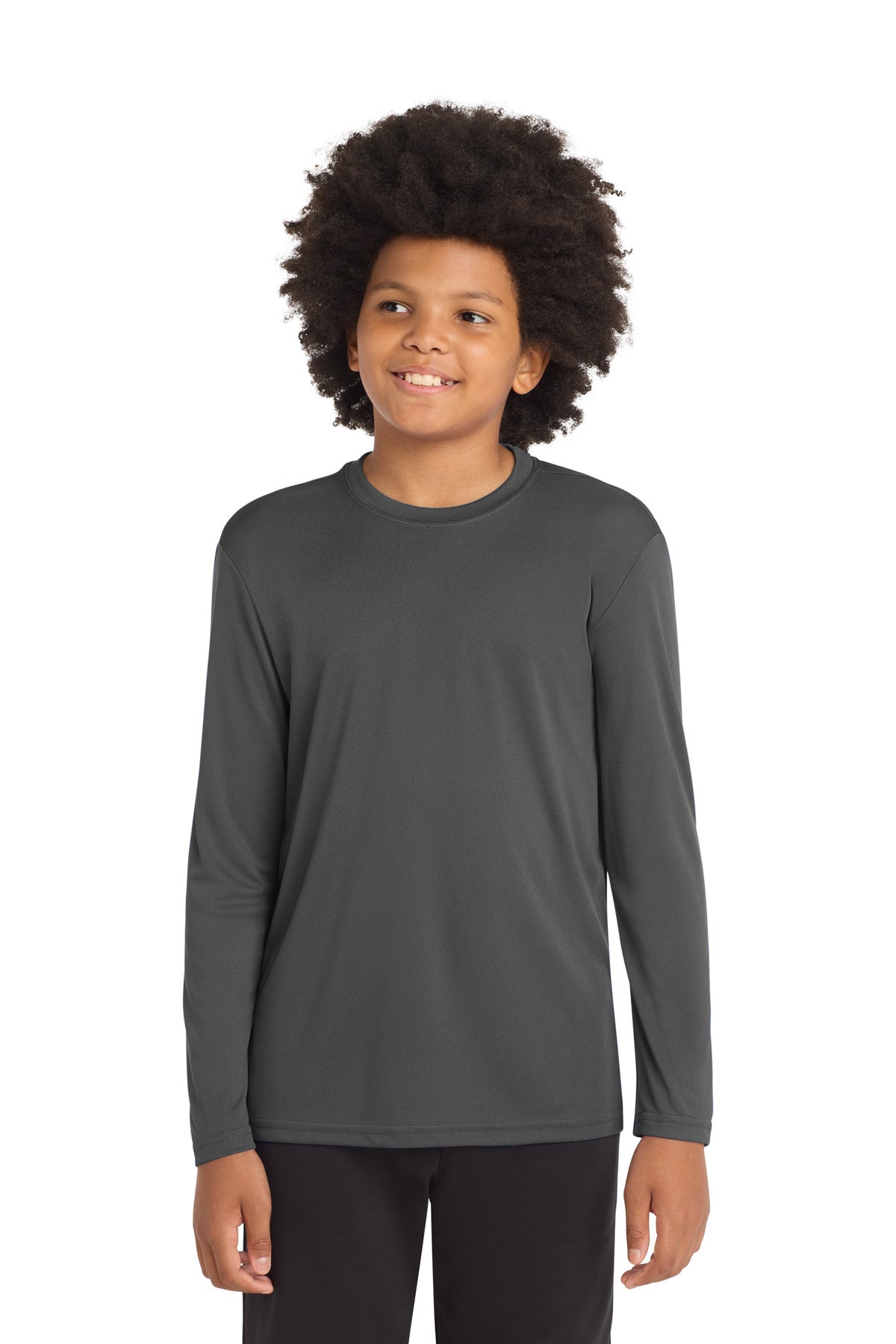 Sport-Tek Youth Long Sleeve PosiCharge Competitor Tee YST350LS Iron Grey