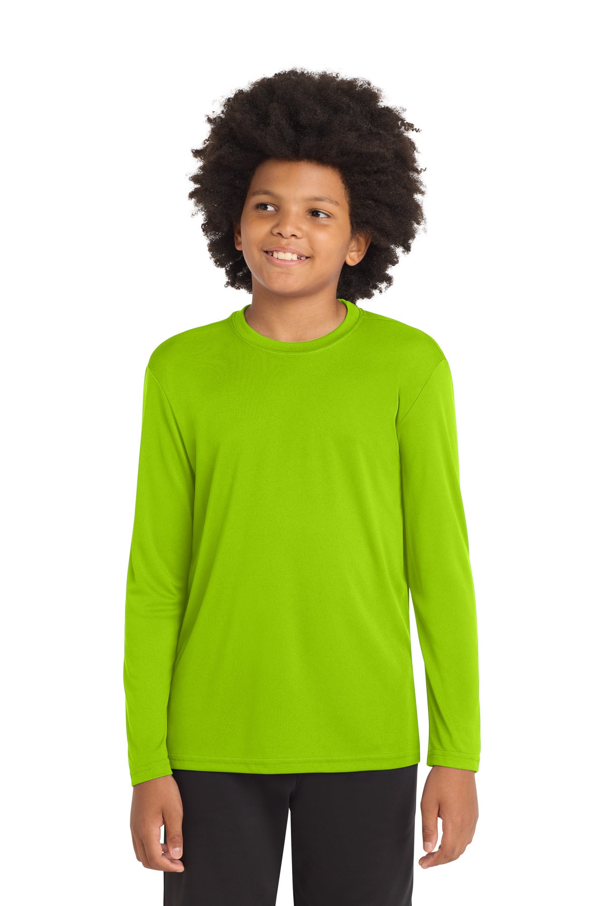 Sport-Tek Youth Long Sleeve PosiCharge Competitor Tee YST350LS Lime Shock