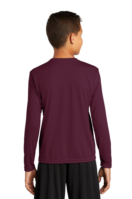 Sport-Tek Youth Long Sleeve PosiCharge Competitor Tee. YST350LS Maroon