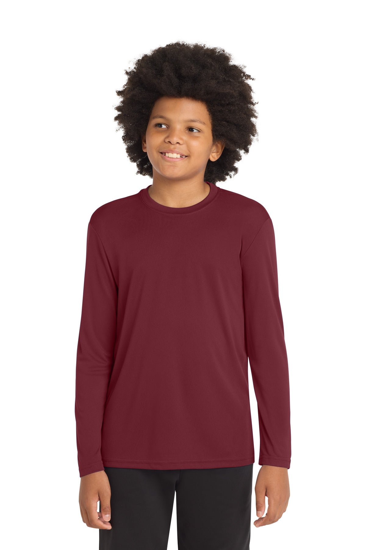 Sport-Tek Youth Long Sleeve PosiCharge Competitor Tee YST350LS Maroon