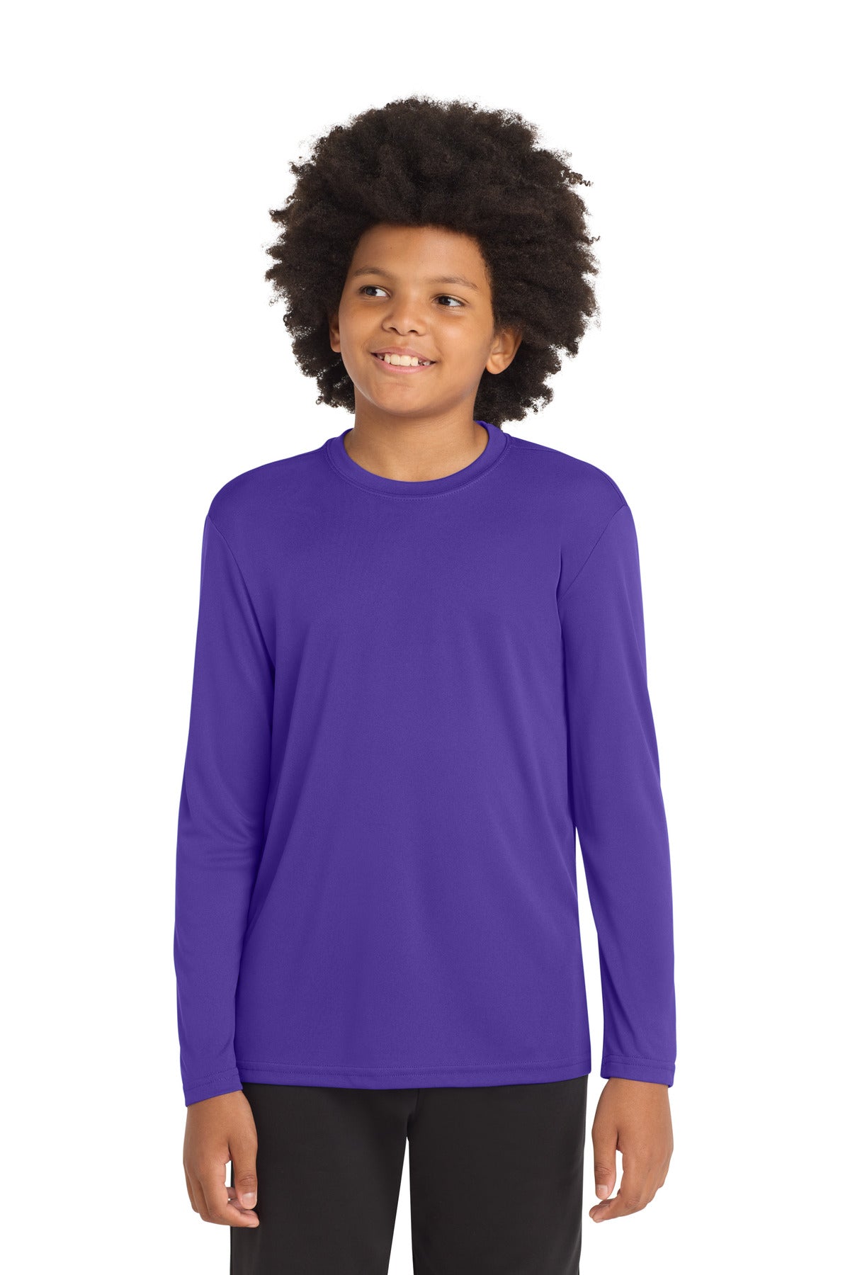 Sport-Tek Youth Long Sleeve PosiCharge Competitor Tee YST350LS Purple