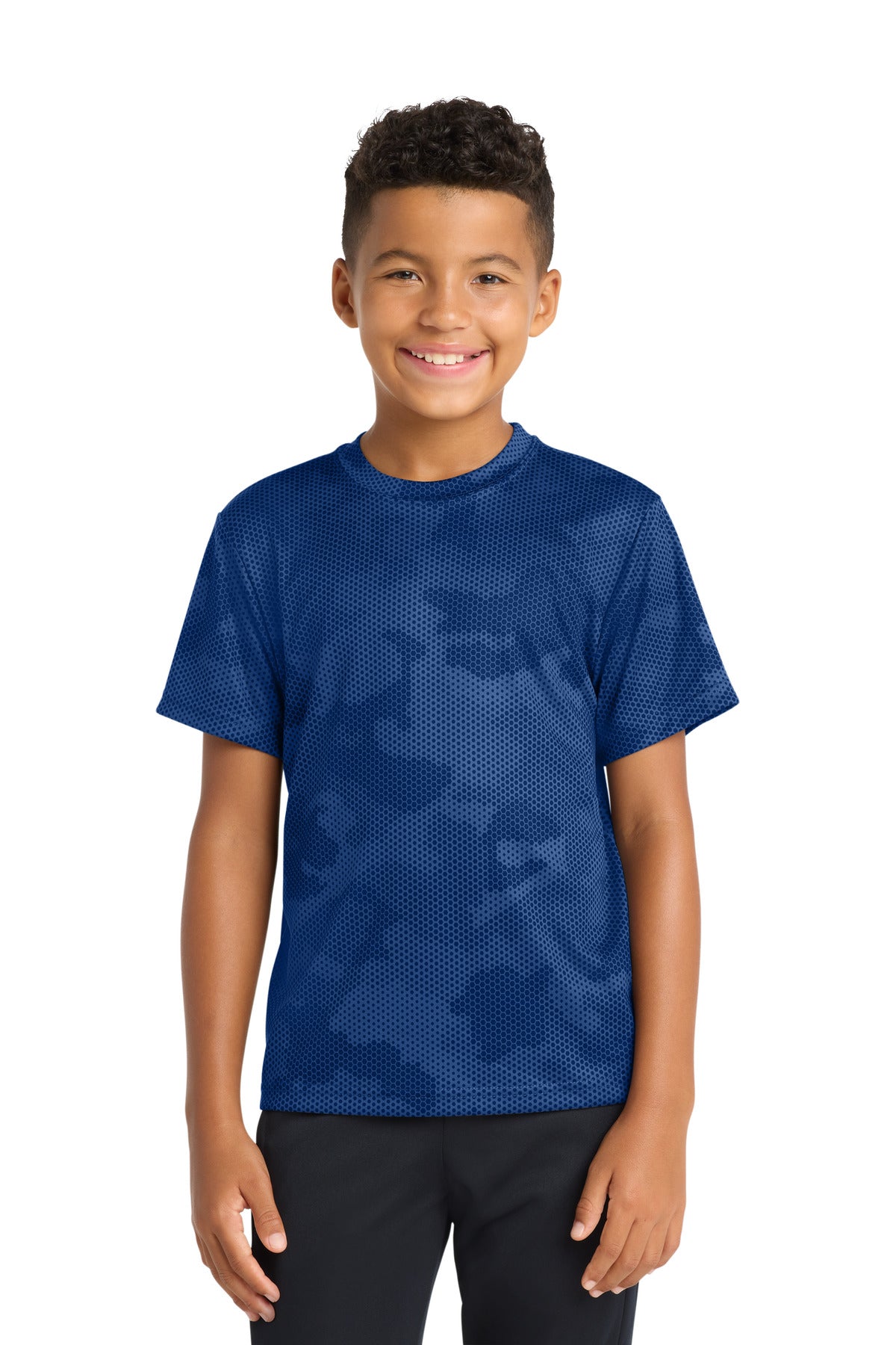 Sport-Tek Youth CamoHex Tee YST370 True Royal