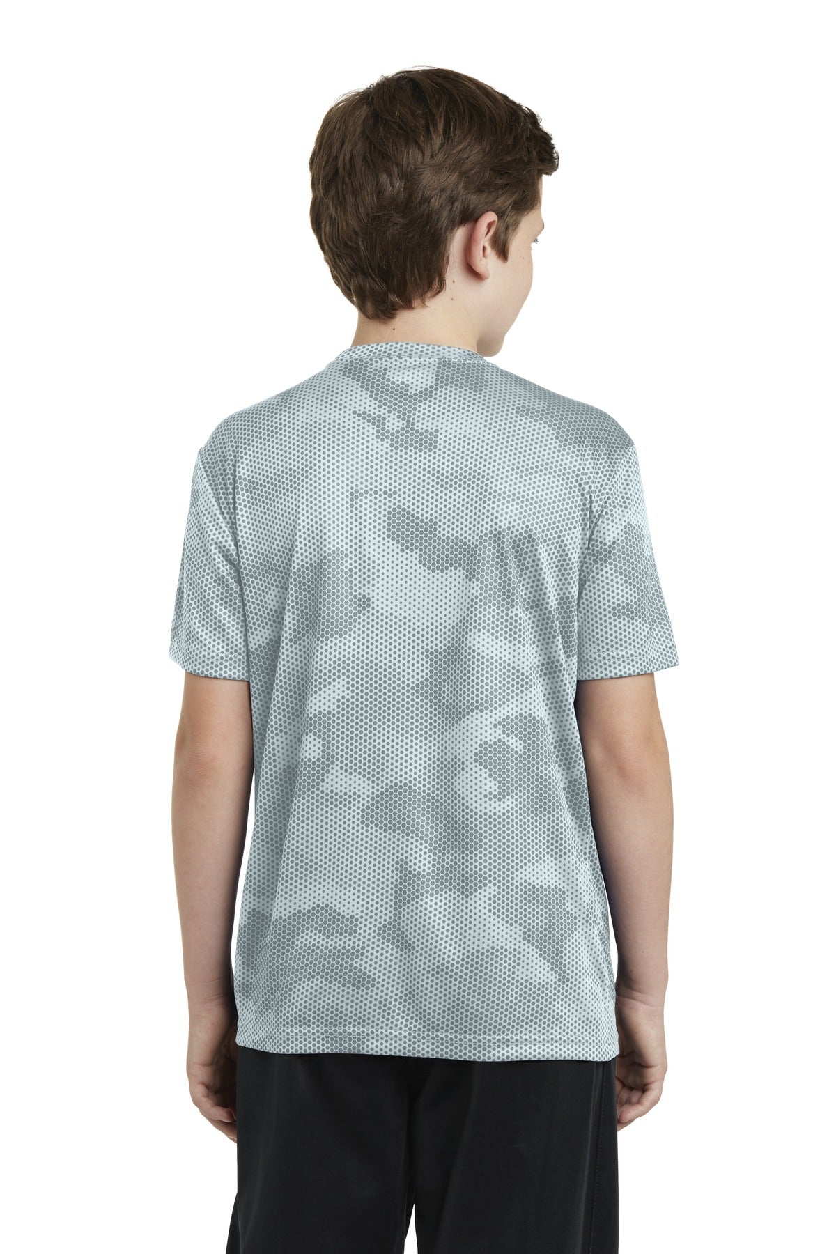 Sport-Tek Youth CamoHex Tee. YST370 White