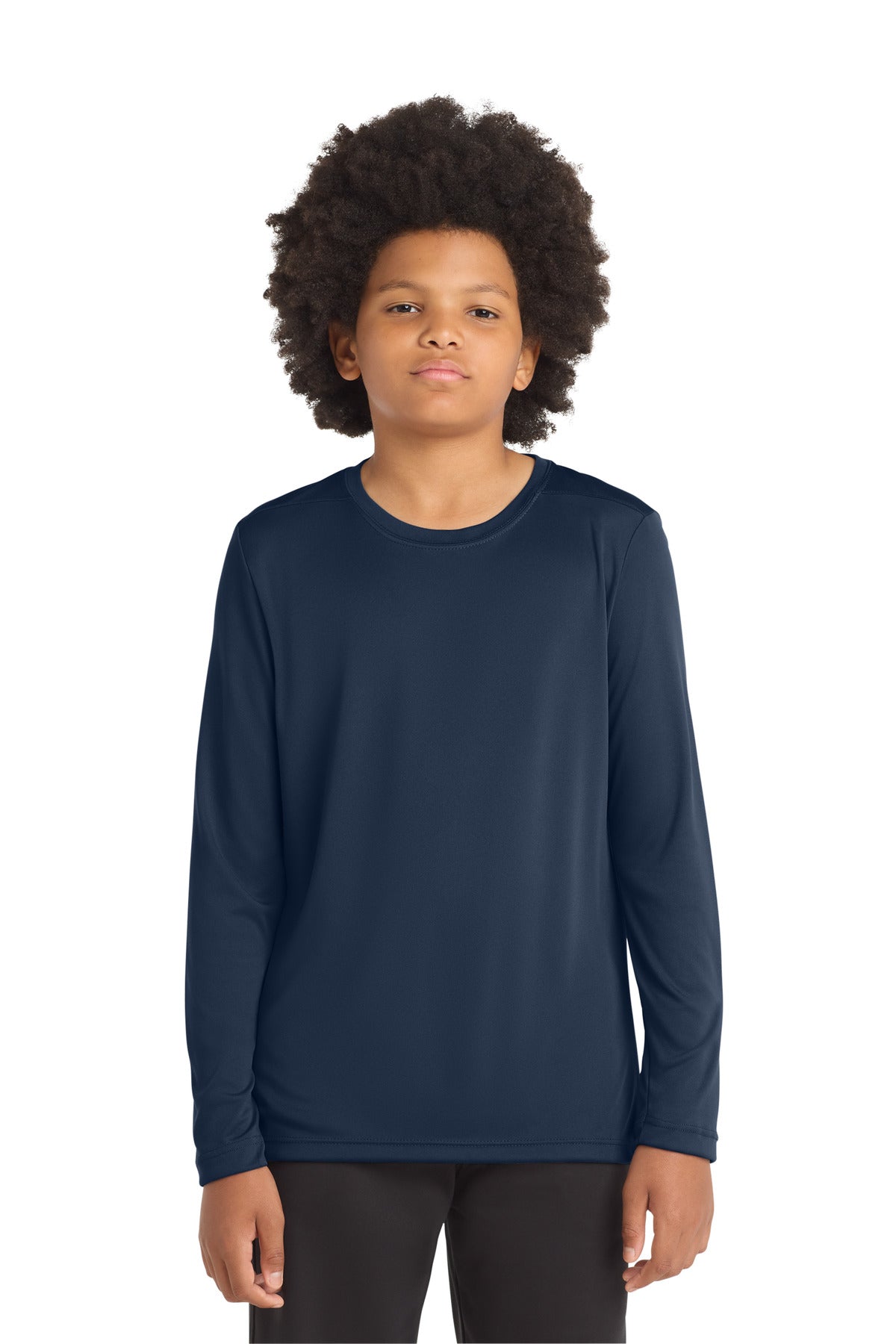 Sport-Tek Youth Posi-UV Pro Long Sleeve Tee YST420LS True Navy