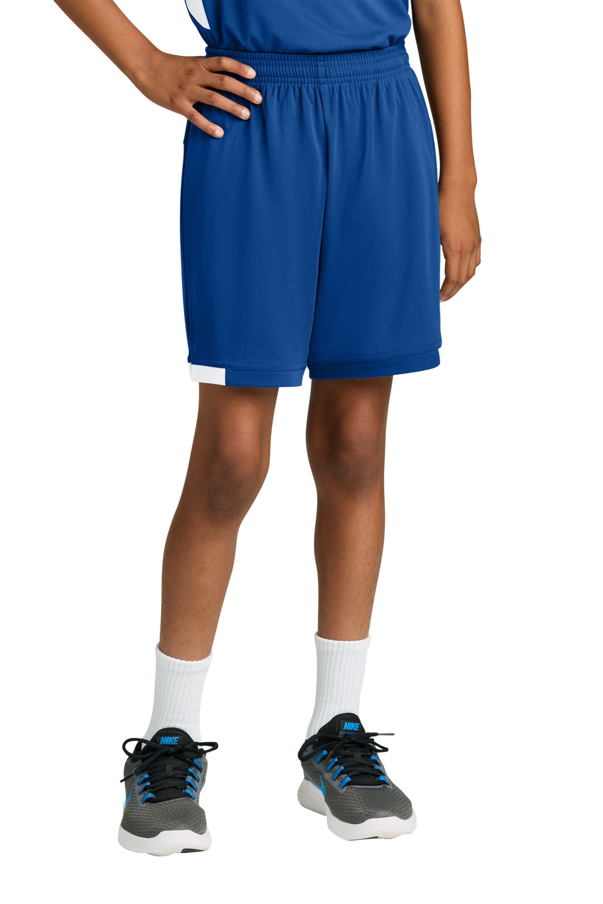 Sport-Tek Youth Club 5 Short YST4420 True Royal/ White