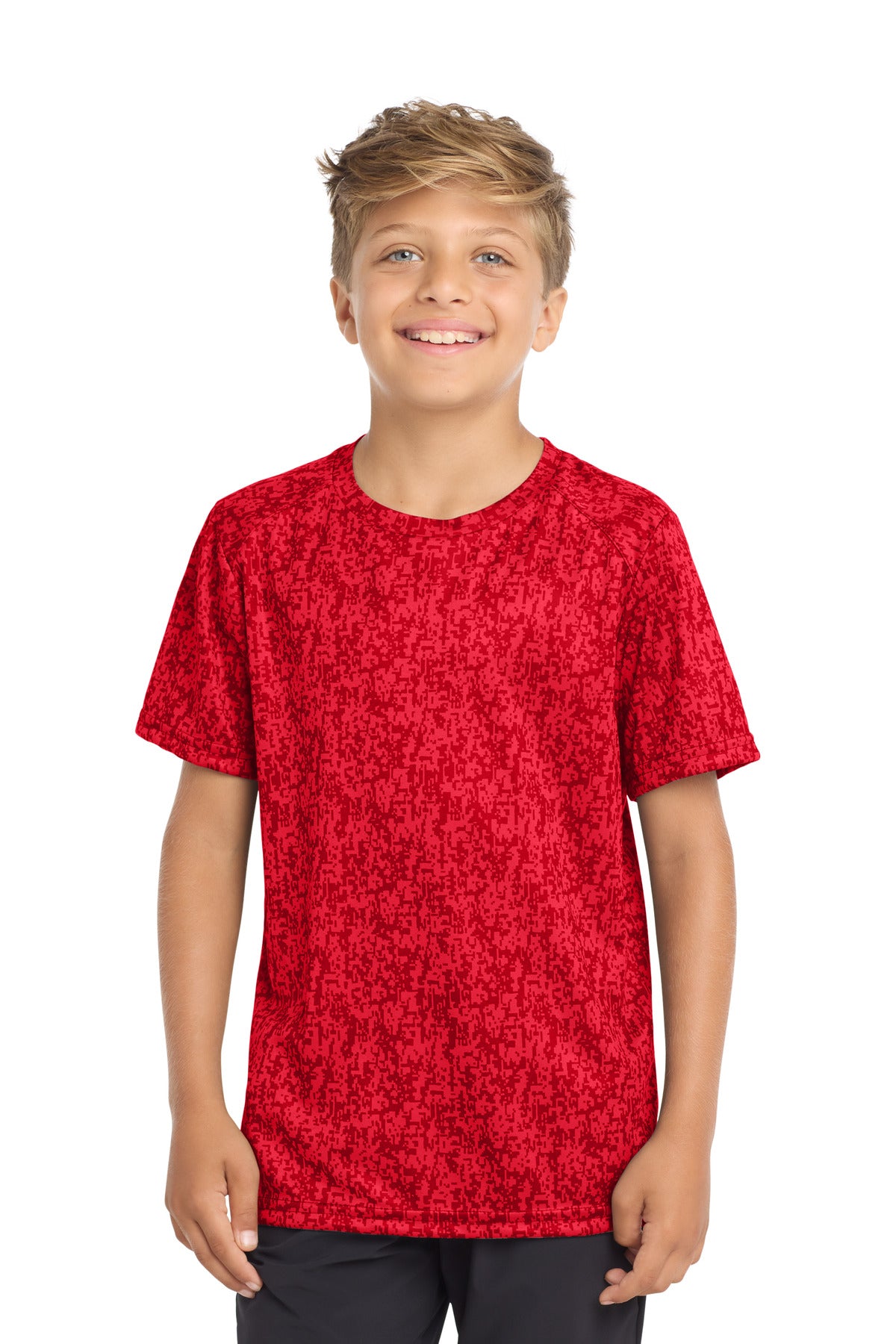 Sport-Tek Youth Digi Camo Tee YST460 True Red