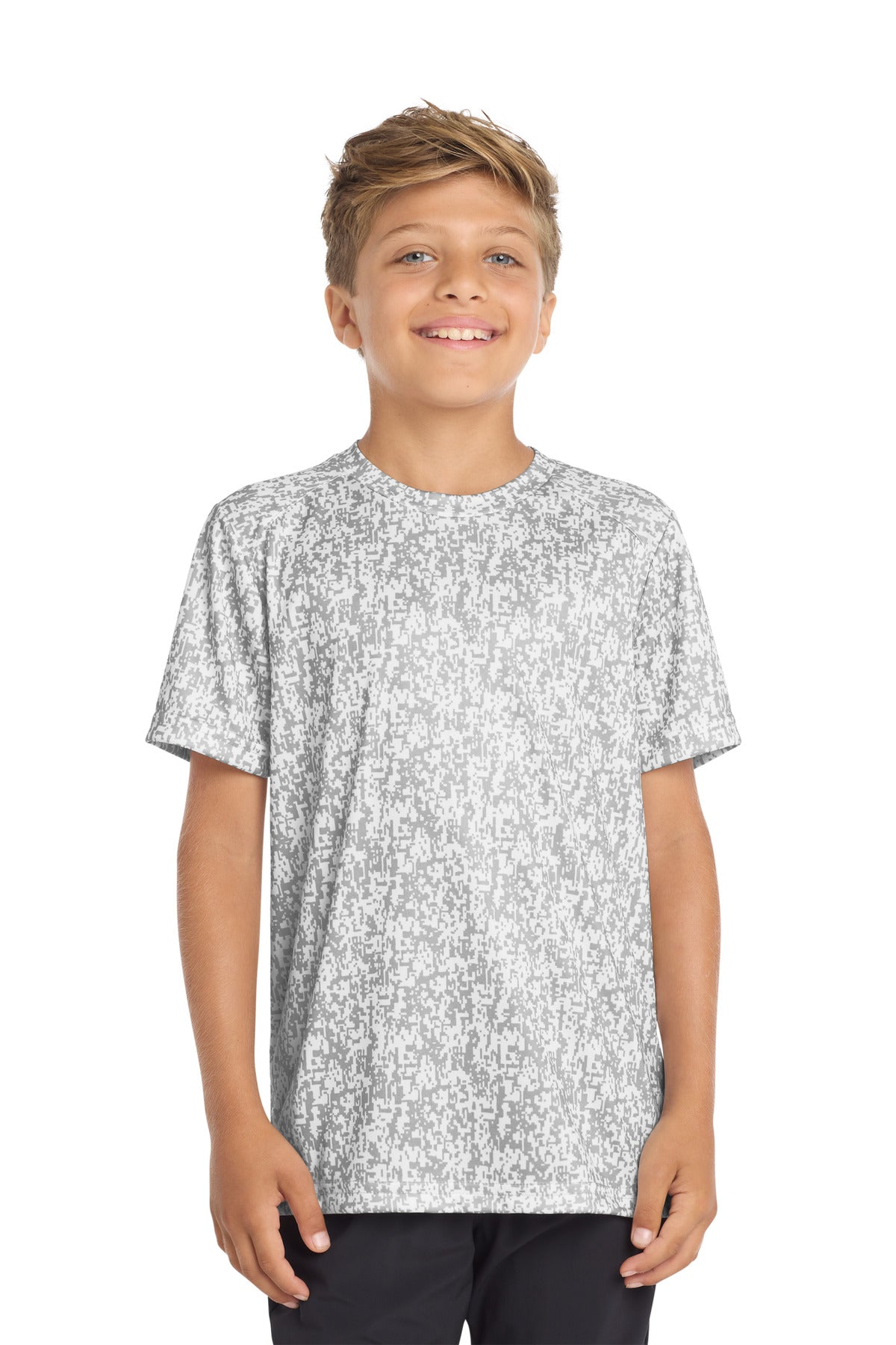 Sport-Tek Youth Digi Camo Tee YST460 White