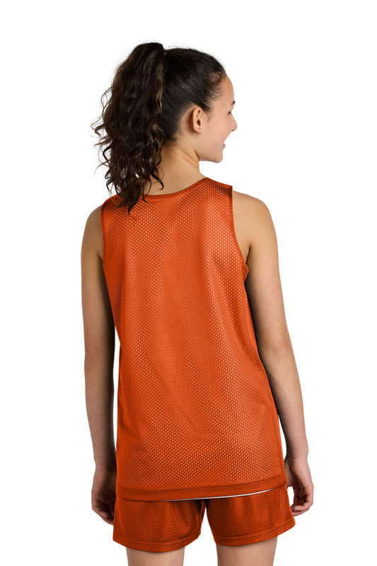 Sport-Tek Youth PosiCharge Reversible Mesh Tank YST5000 Deep Orange/ White