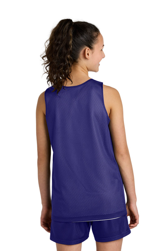 Sport-Tek Youth PosiCharge Reversible Mesh Tank YST5000 Purple/ White