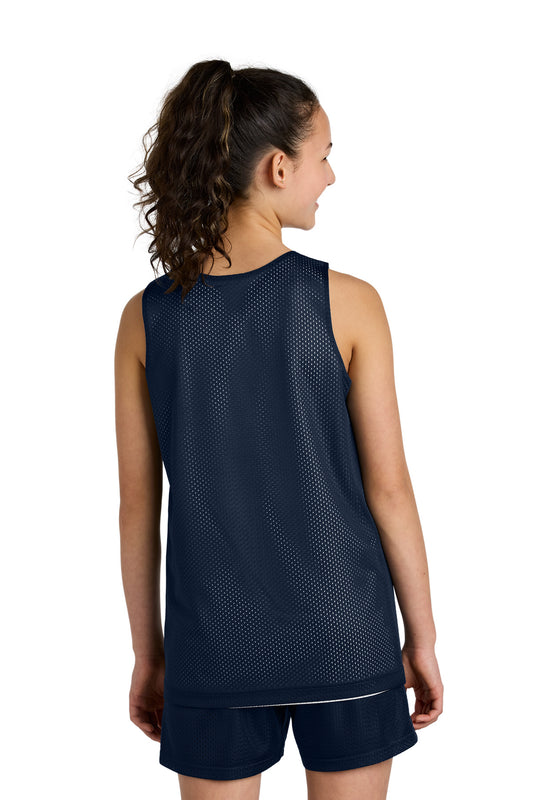 Sport-Tek Youth PosiCharge Reversible Mesh Tank YST5000 True Navy/ White