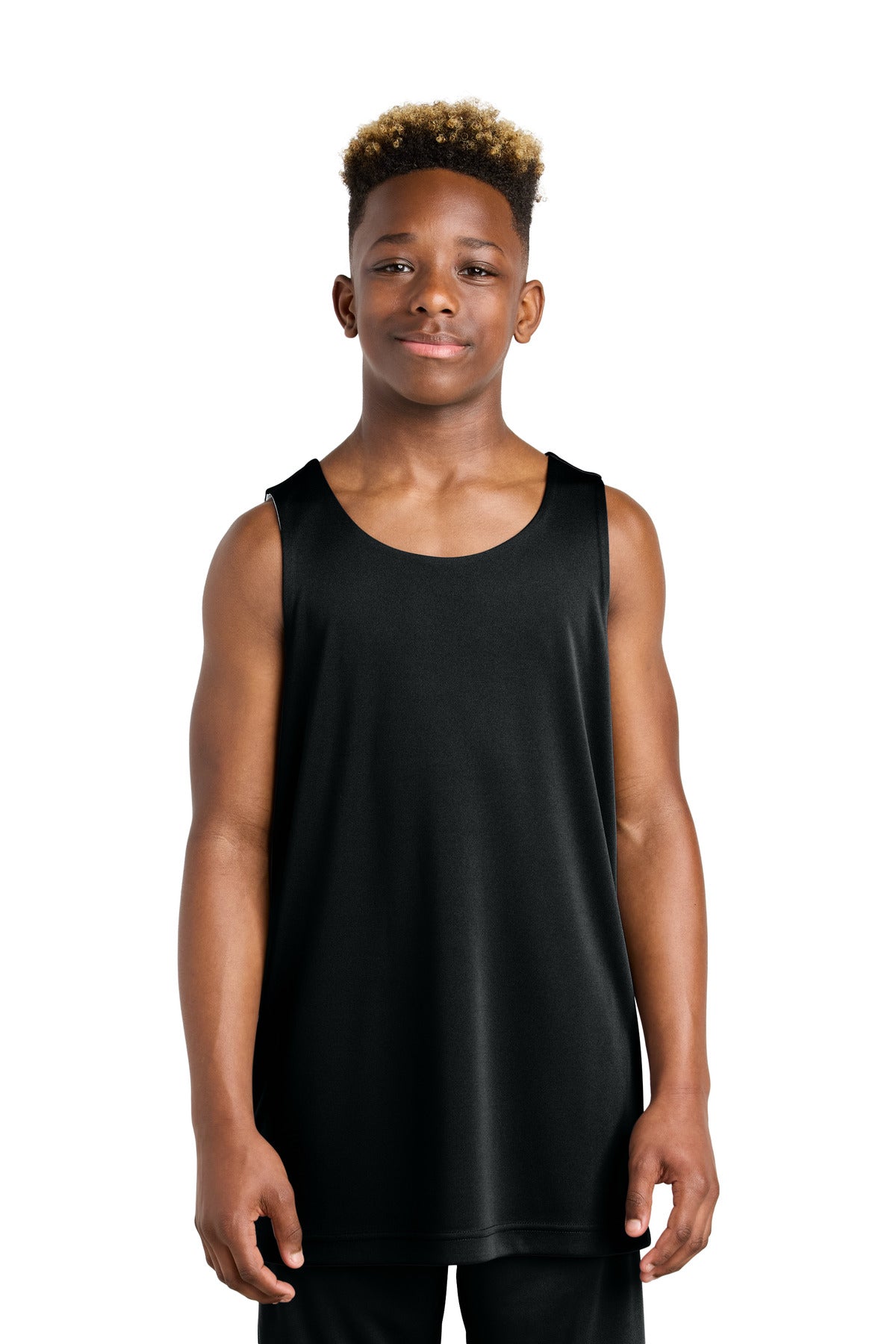Sport-Tek Youth PosiCharge Competitor Rev Tank YST551 Black/ White