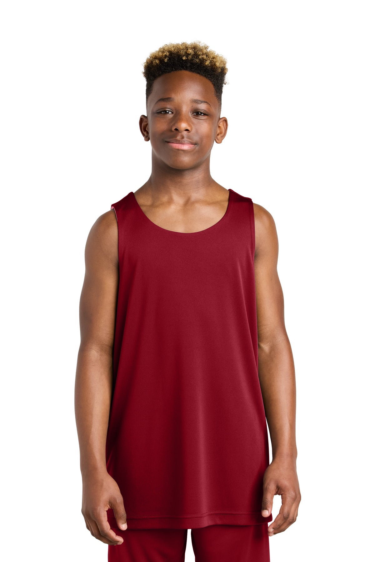 Sport-Tek Youth PosiCharge Competitor Rev Tank YST551 Deep Red/ White