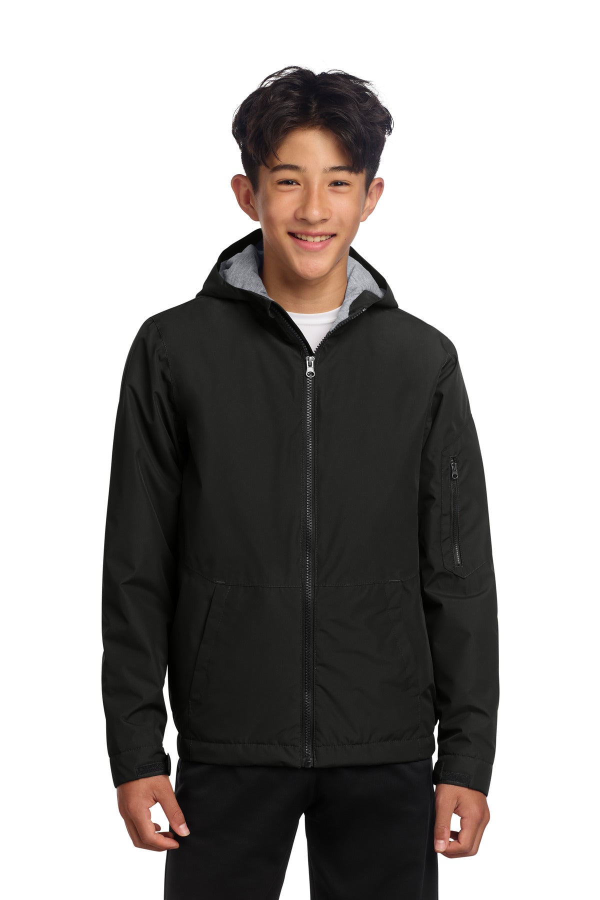 Sport-Tek Youth Waterproof Insulated Jacket YST56 Black