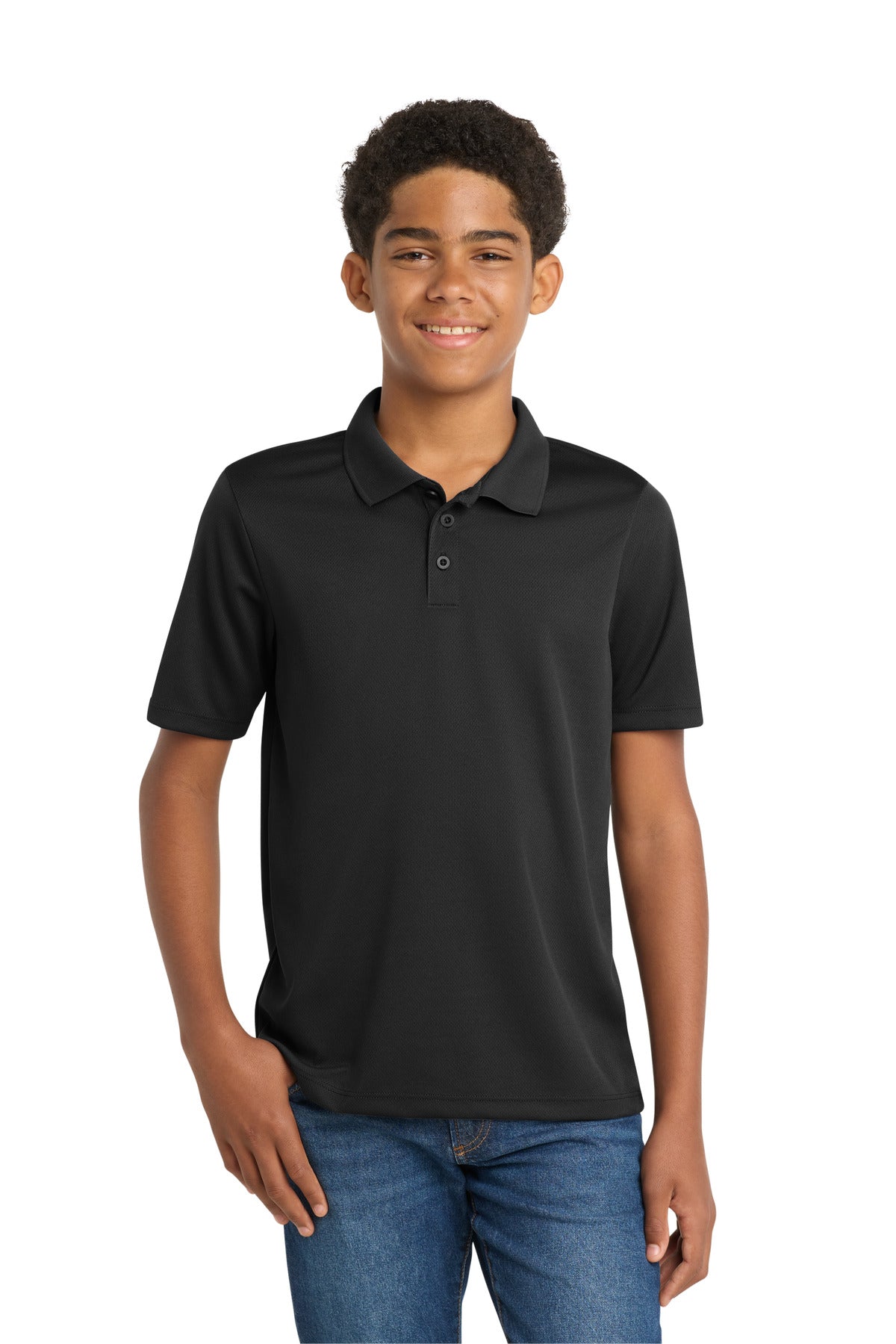 Sport-Tek Youth PosiCharge RacerMesh Polo YST640 Black