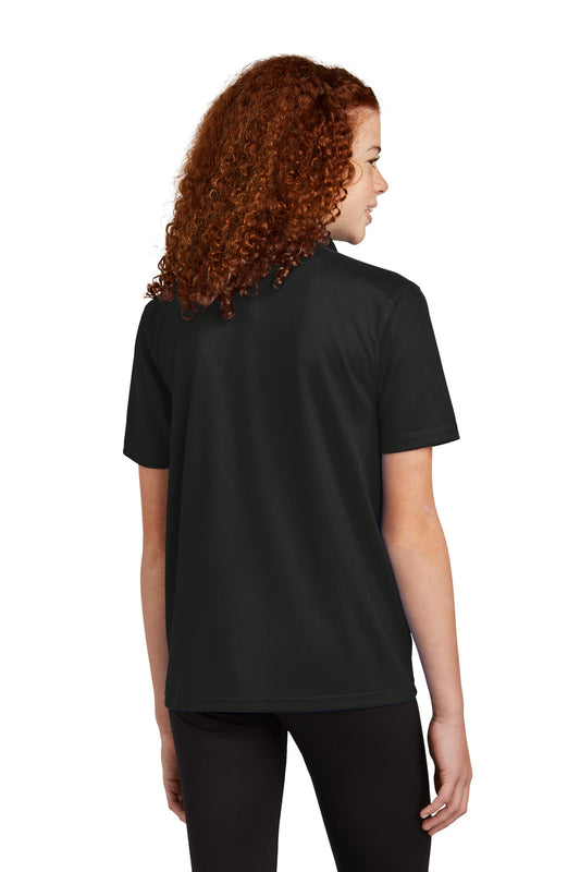 Sport-Tek Youth UV Micropique Polo YST740 Black