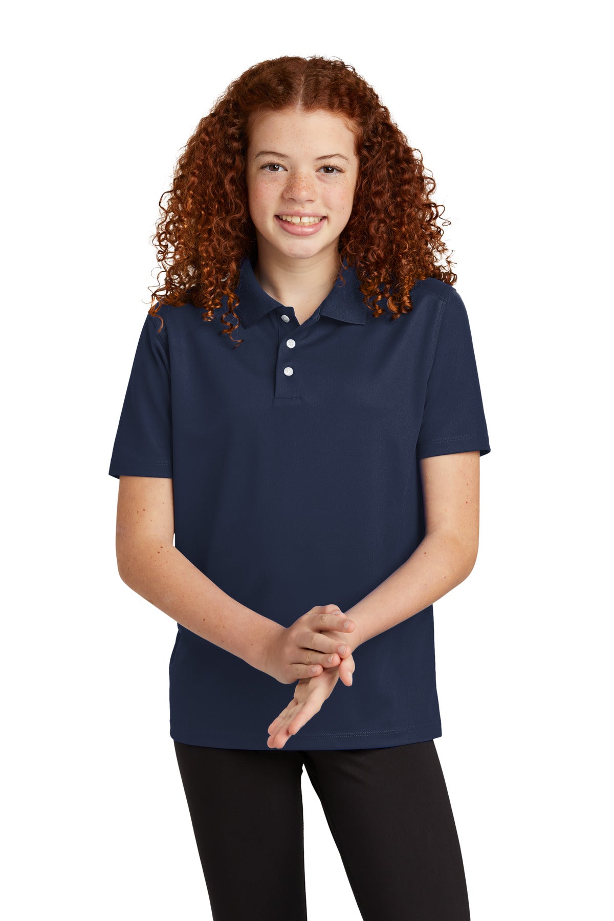 Sport-Tek Youth UV Micropique Polo YST740 True Navy