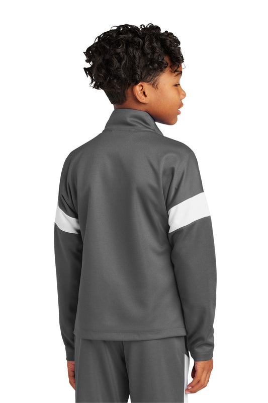 Sport-Tek Youth Travel Full-Zip Jacket YST800 Iron Grey/ White
