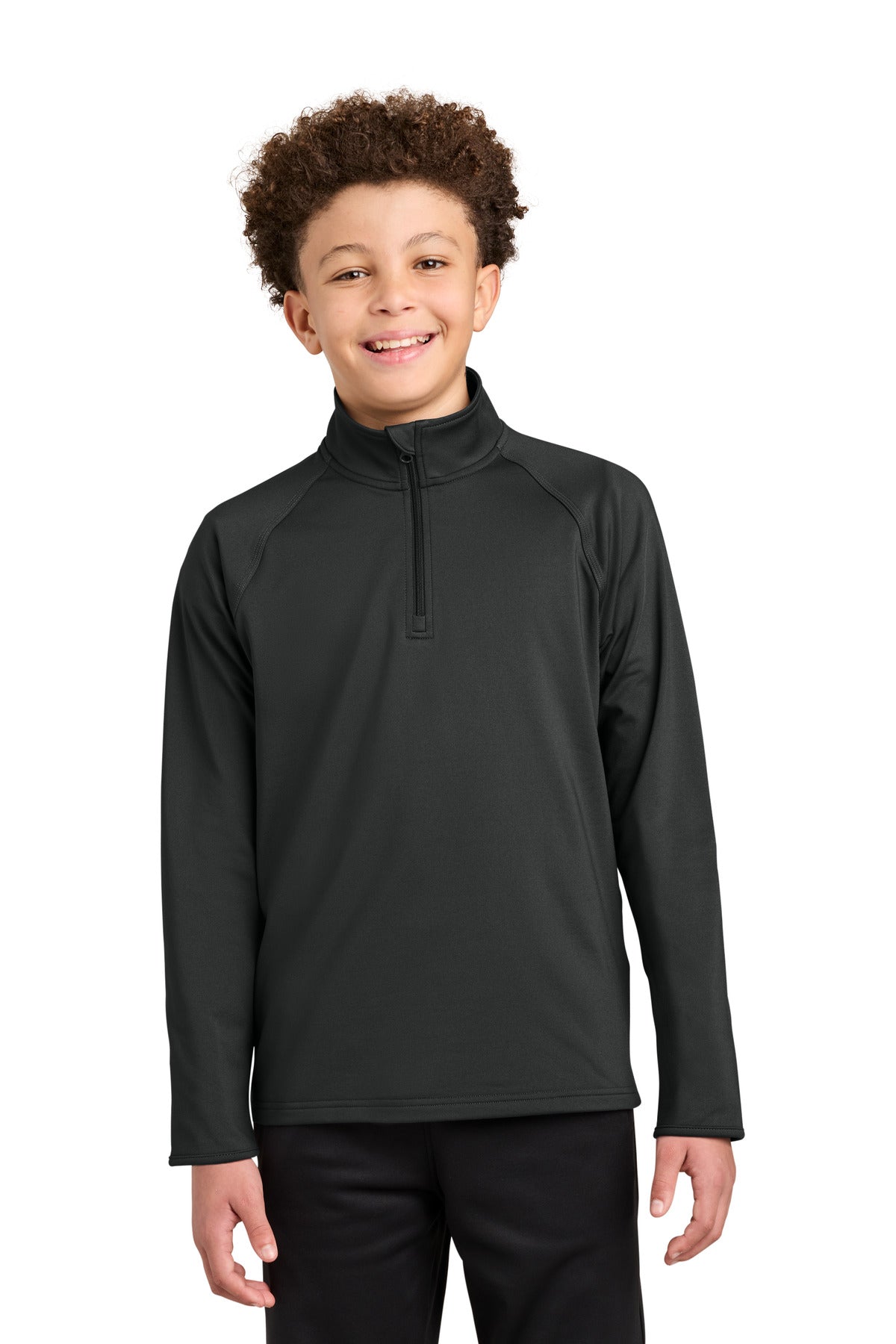 Sport-Tek Youth Sport-Wick Stretch 1/4-Zip Pullover YST850 Charcoal Grey
