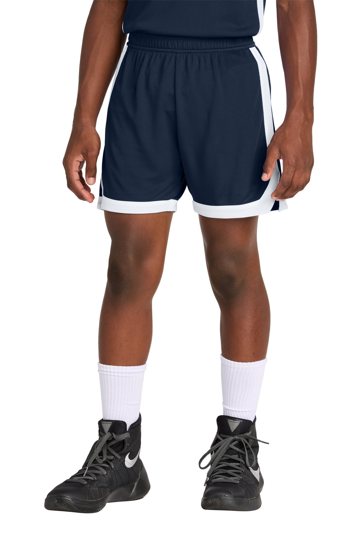 Sport-Tek Youth Rival Basketball 5 Short YST901 True Navy/ White