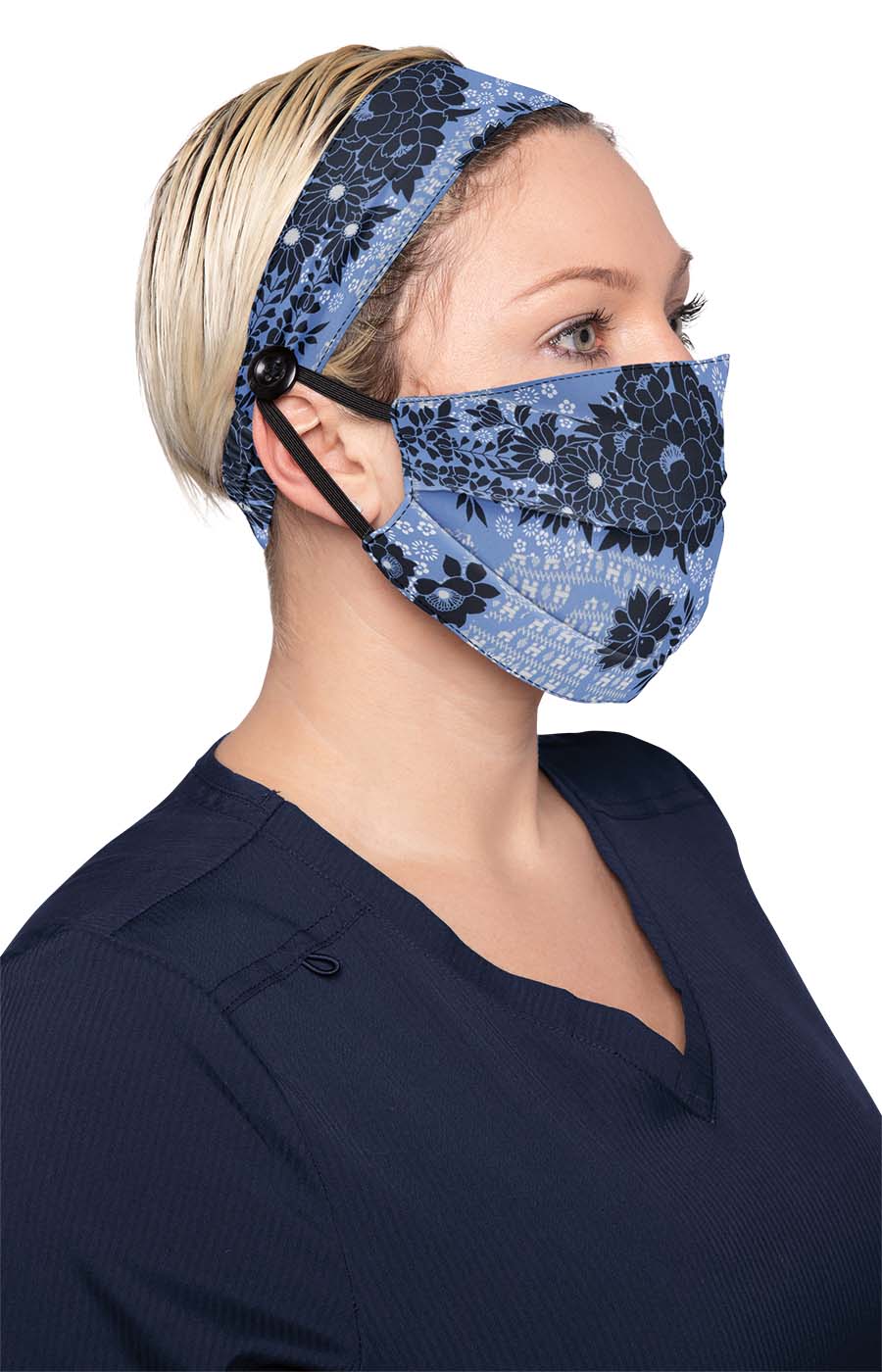 Basics A162 Fashion Mask + Headband Set Faux Lace