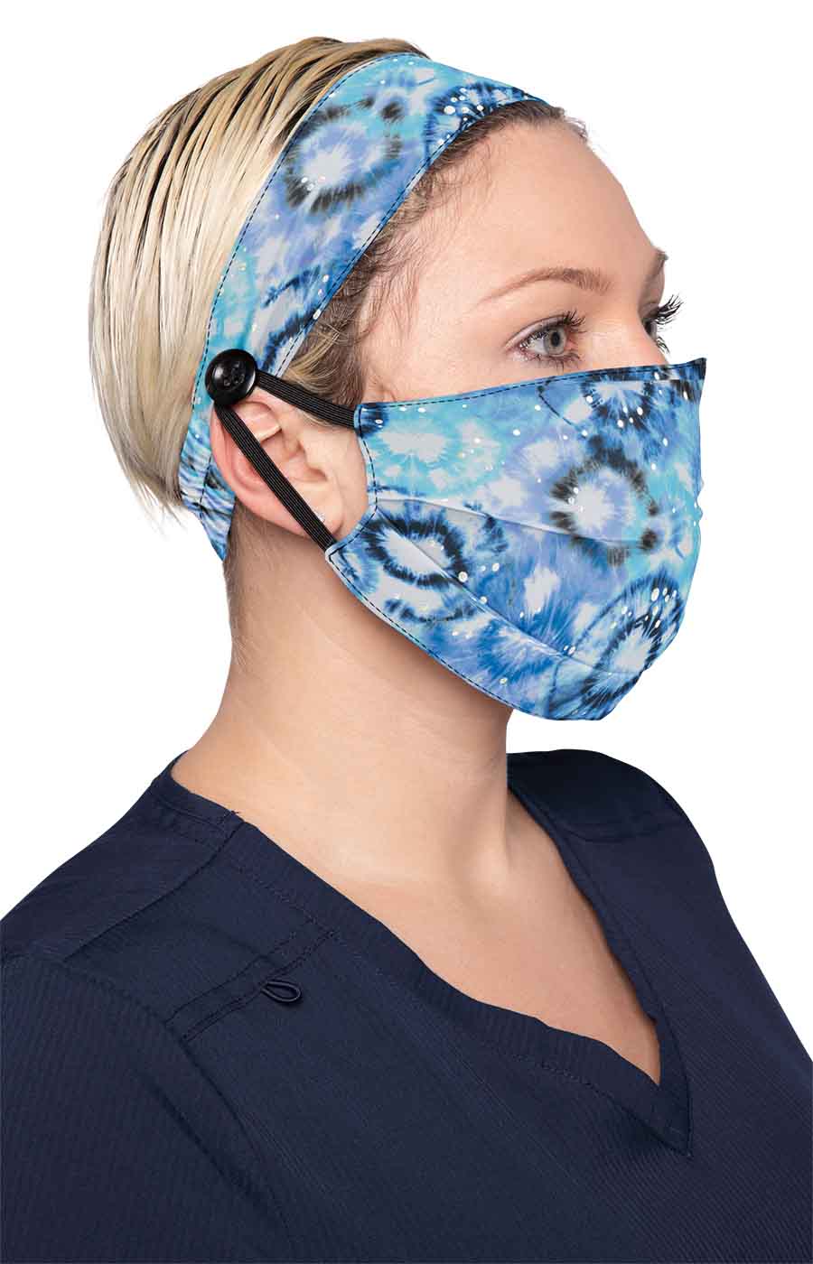 Classics A162 Fashion Mask + Headband Set Fireworks Tie Dye Foil